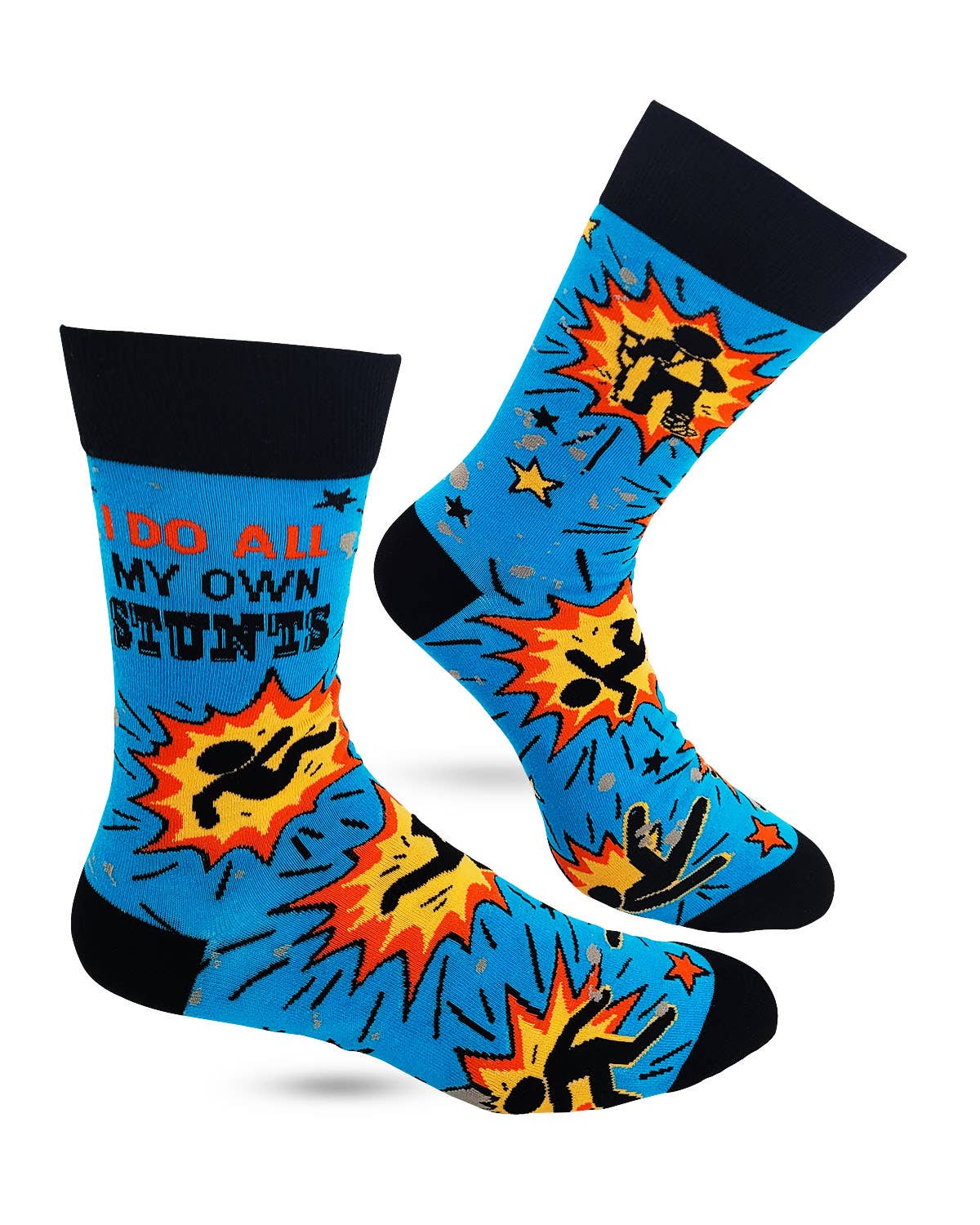 I Do All My Own Stunts Men's Novelty Crew Socks — Fabdaz