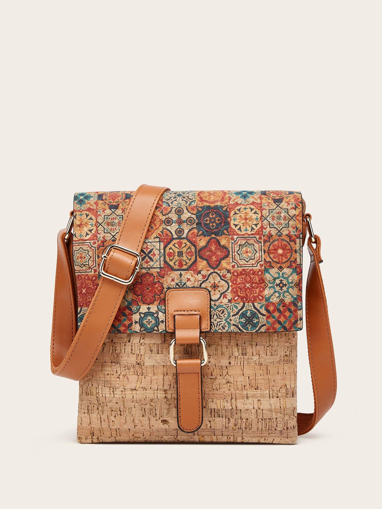 Cork Shoulder Bag Vintage Style Crossbody Bag — Golden Hour Boutique Handbag