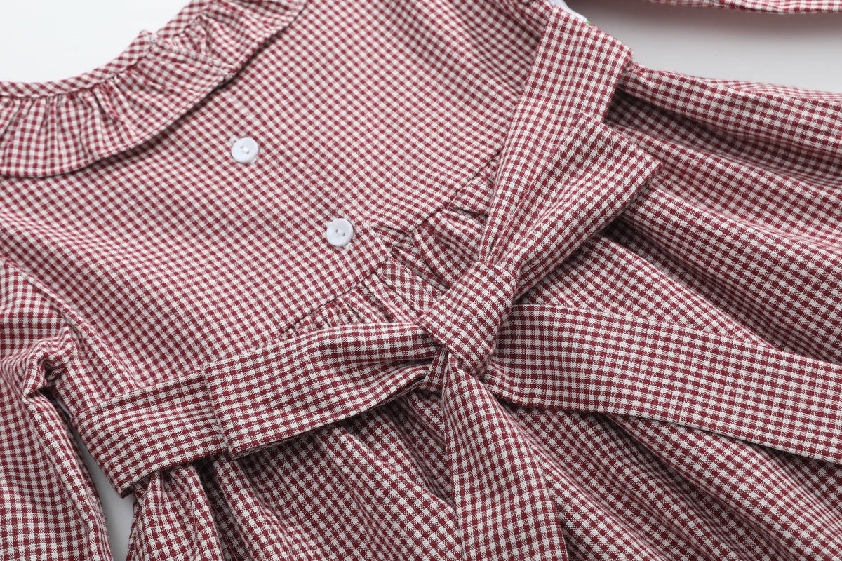 Red and Cream Gingham Farm Smocked Dress — Lil Cactus