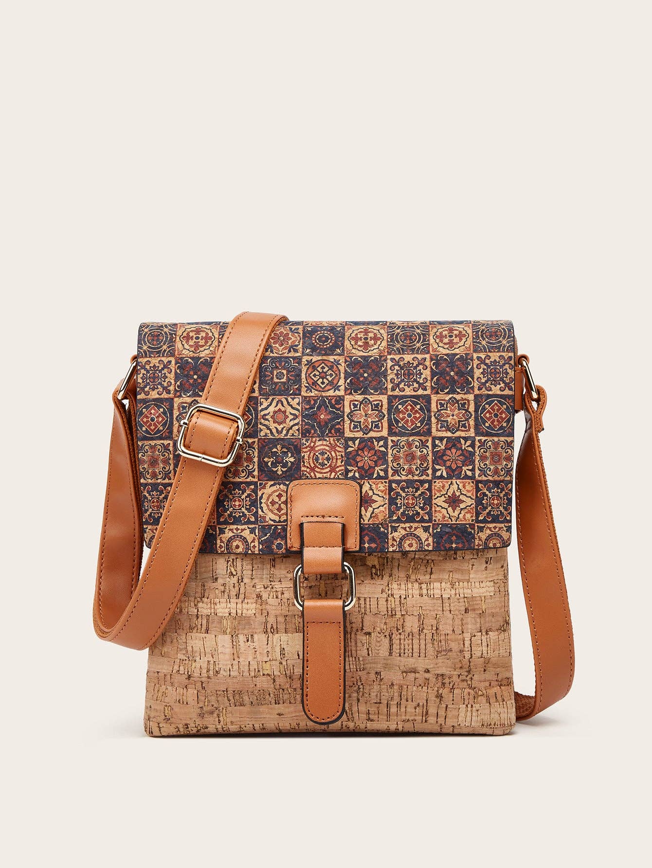 Cork Shoulder Bag Vintage Style Crossbody Bag — Golden Hour Boutique Handbag