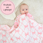 Muslin Quilt Baby & Kids Blanket Beautiful Bows — LollyBanks Baby Blanket