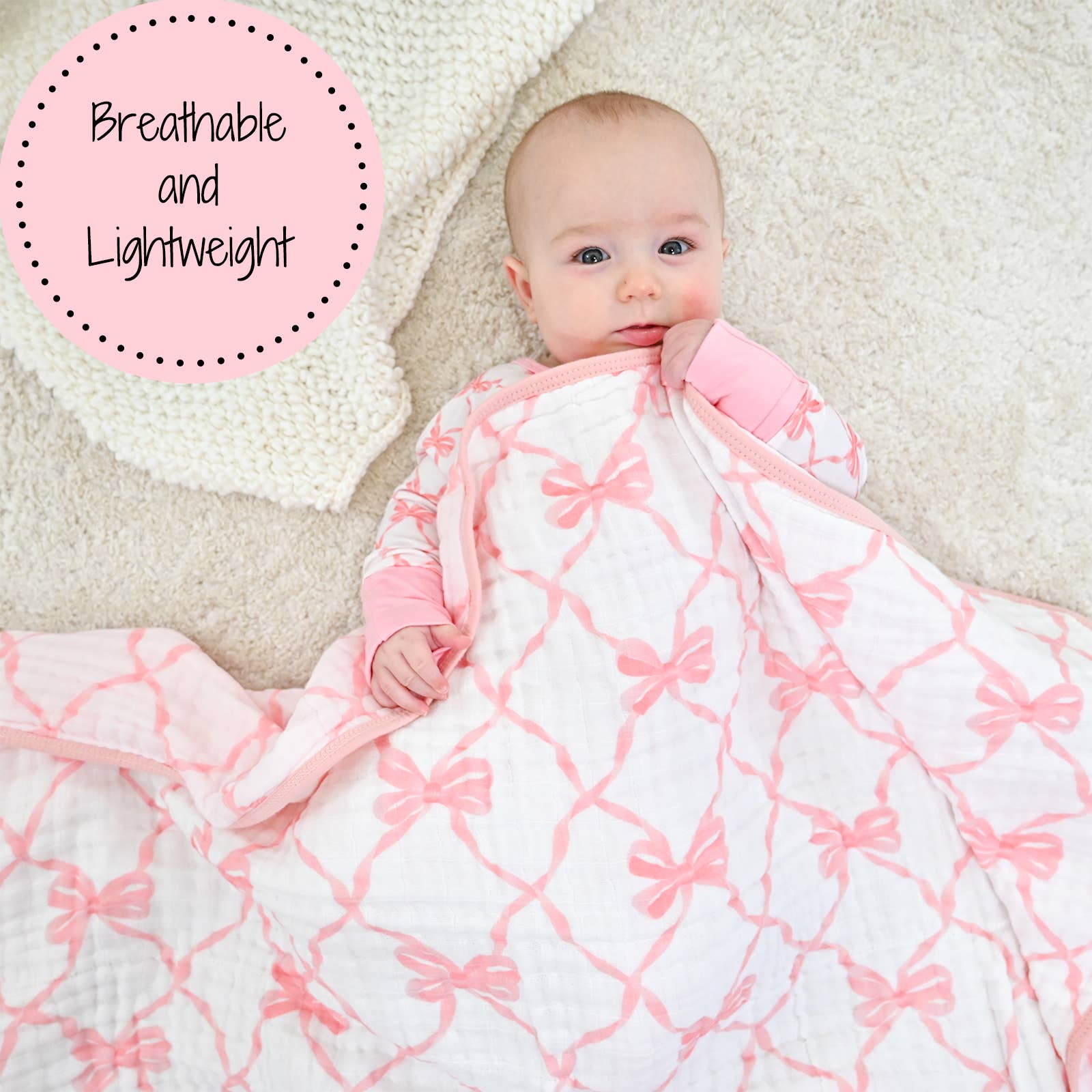 Muslin Quilt Baby & Kids Blanket Beautiful Bows — LollyBanks Baby Blanket