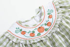 Sage Green Gingham Pumpkin Smocked Romper — Lil Cactus Baby & Toddler Outfits