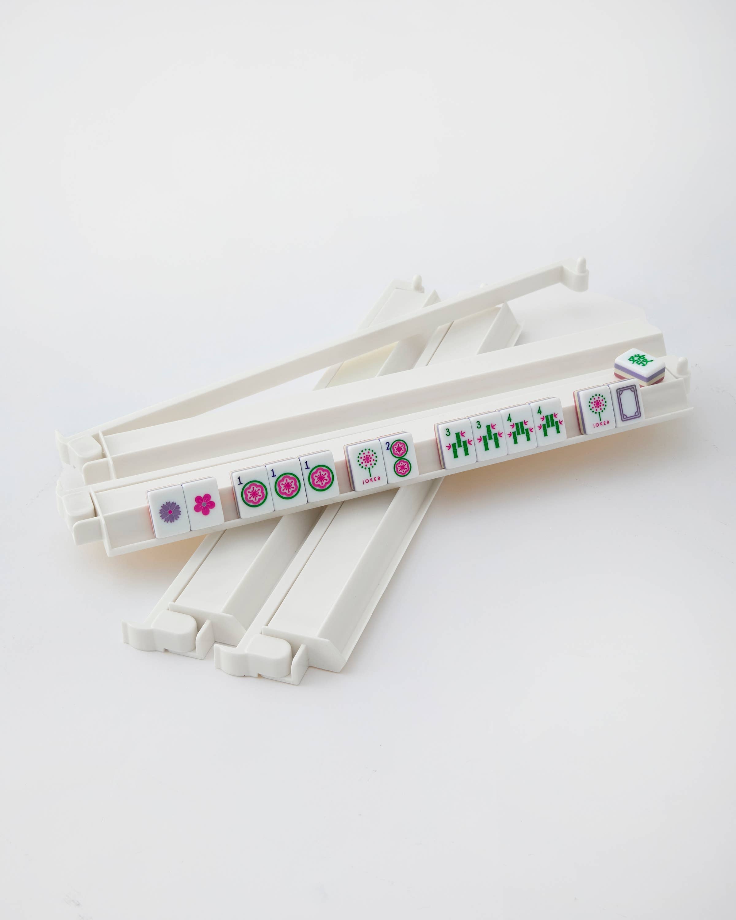 White Acrylic Rack and Pusher Set — Oh My Mahjong
