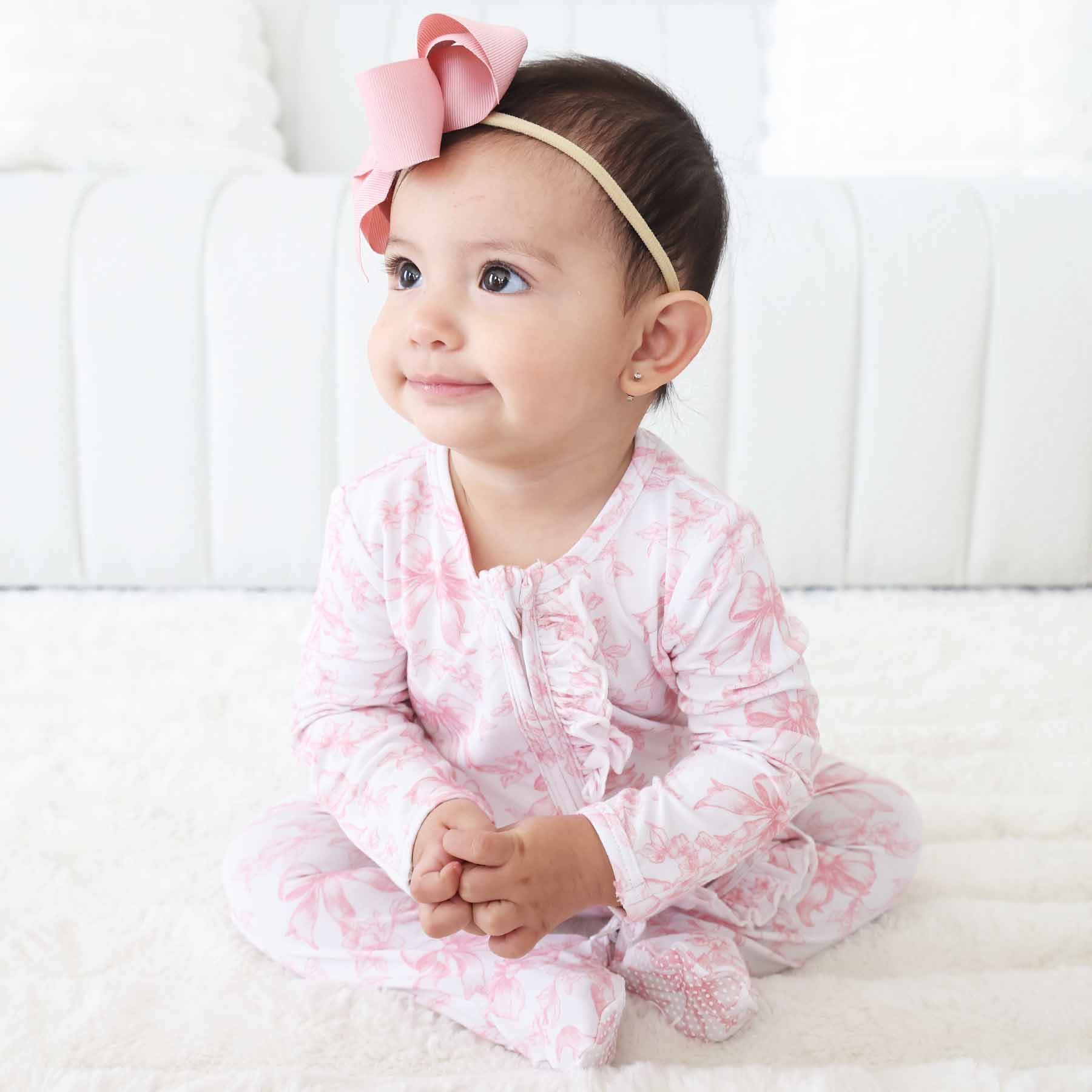 Fancy Frills Ruffle Zipper Footie — Caden Lane Baby Sleepwear