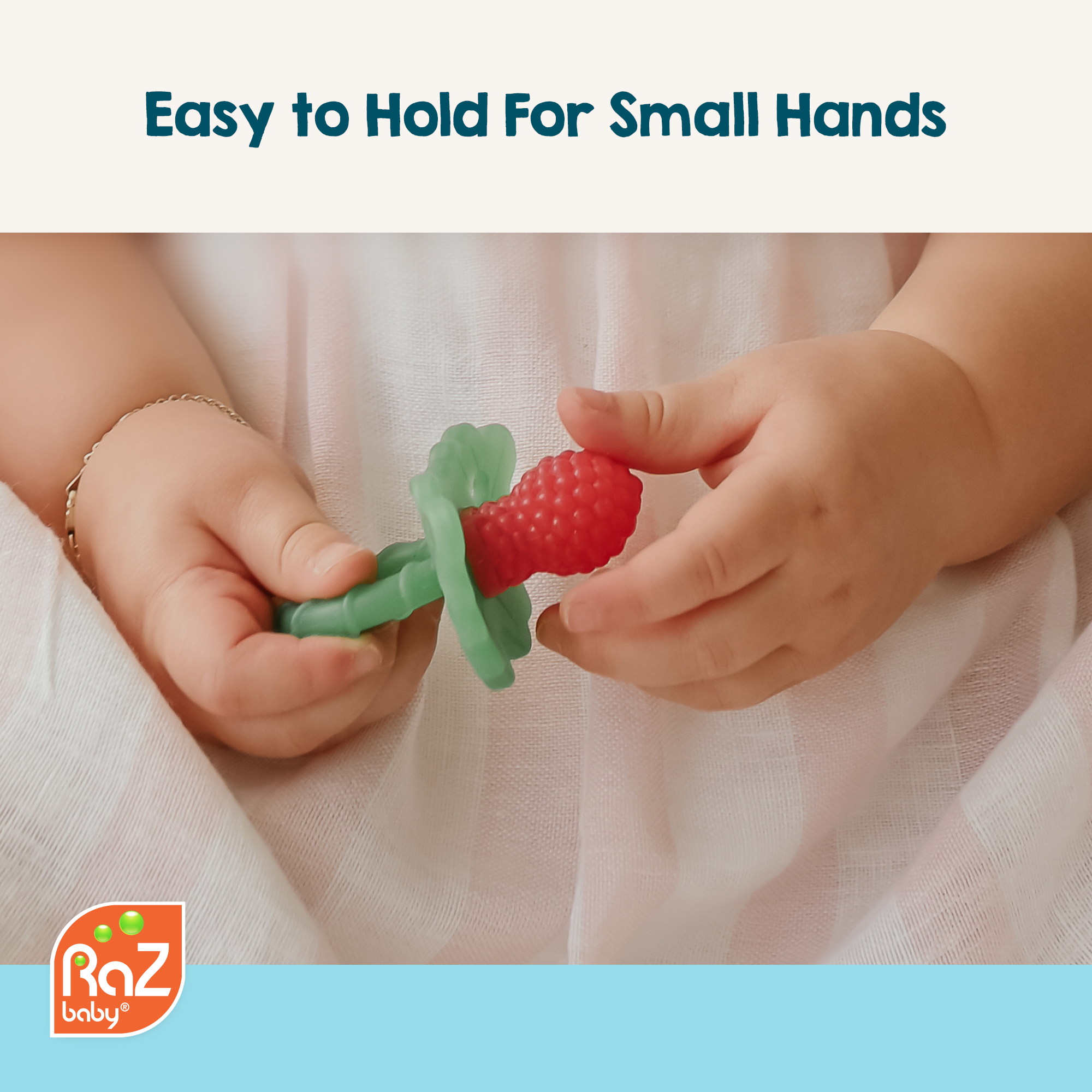 RaZberry Silicone Teether - Blue Moon - Premium Baby Soothers from RaZbaby - Just $5.95! Shop now at Pat's Monograms