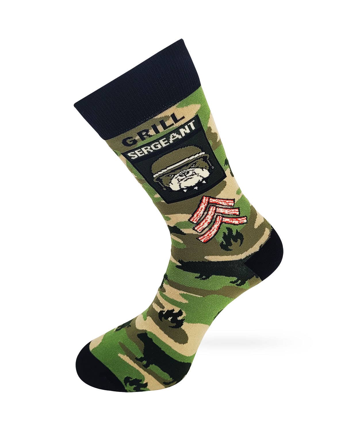 Grill Sergeant Cookout Grilling BBQ Men's Novelty Crew Socks — Fabdaz