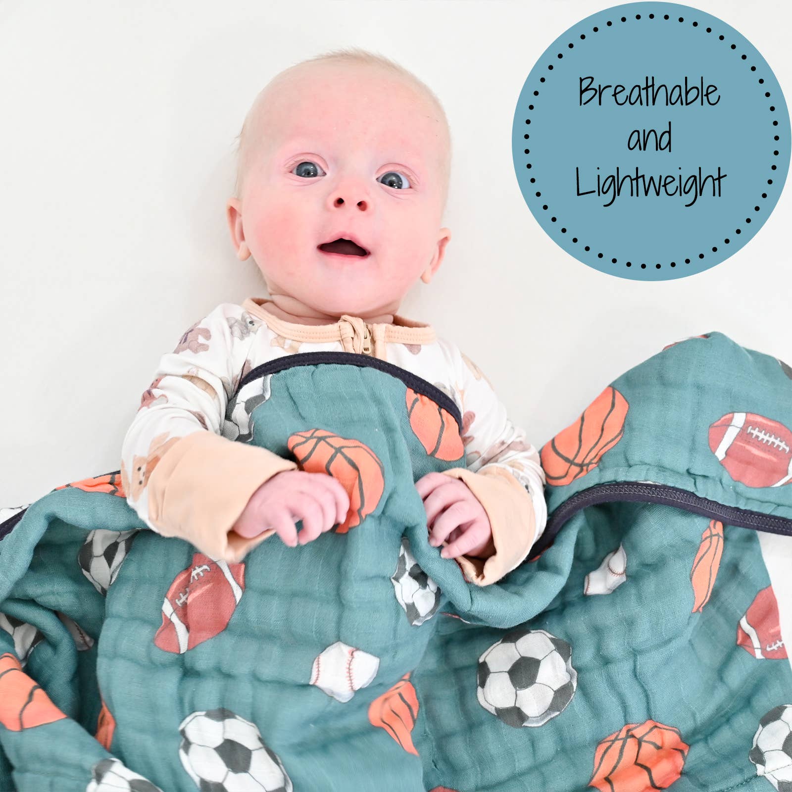 Muslin Quilt Baby & Kids Blanket Little Athlete Sporty — LollyBanks Baby Blanket