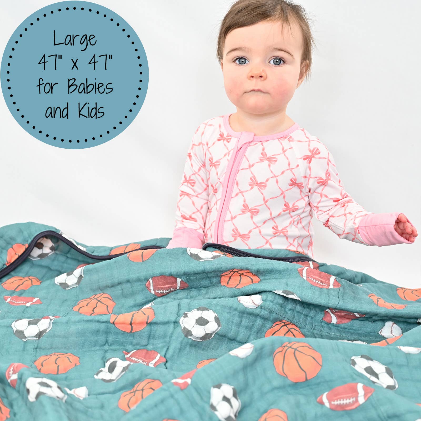 Muslin Quilt Baby & Kids Blanket Little Athlete Sporty — LollyBanks Baby Blanket