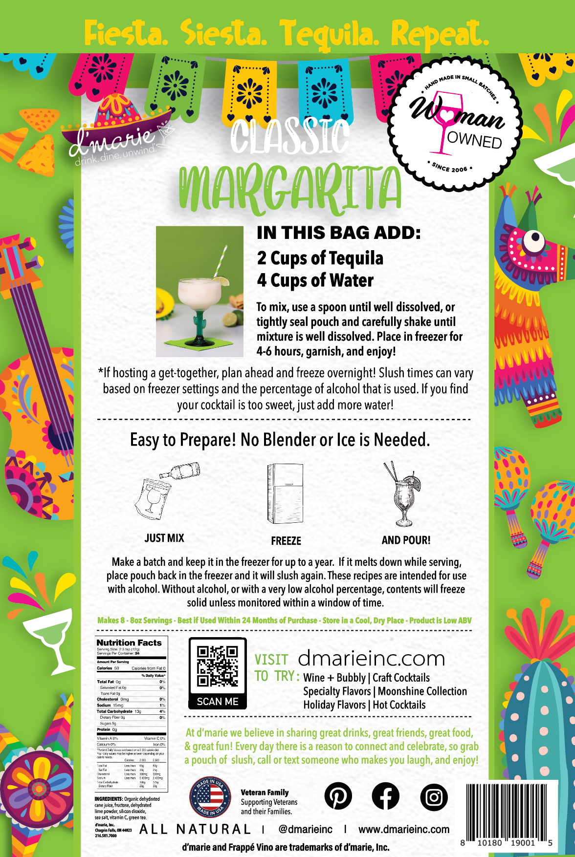 Classic Margarita - Ready-To-Freeze Cocktail — d'marie inc. drink mix