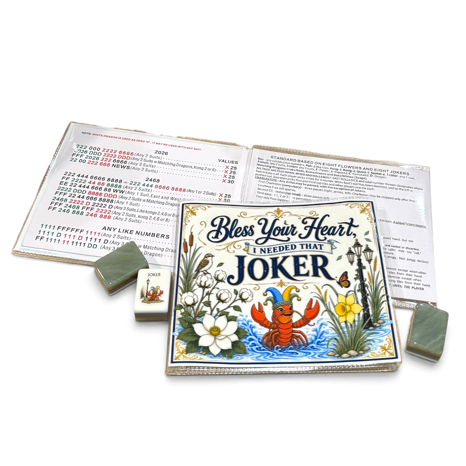 Bless Your Heart, I Needed That Joker — Large NMJL Card Holder — Told in Tiles Mahjong