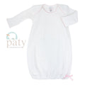 Paty Gown - White with trim — Paty INC. Infant Wear